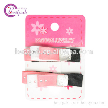 2014 small grosgrain ribbon decorative hair pins for kids